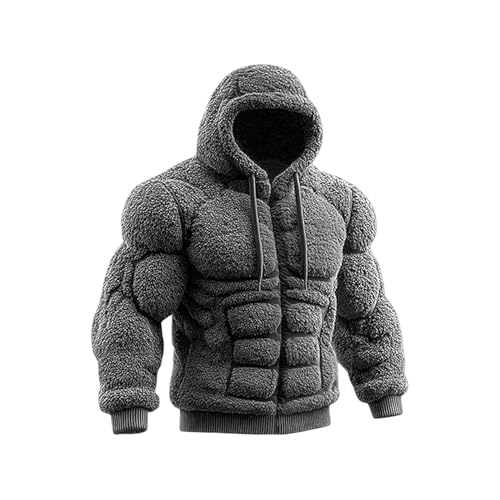 Felpa Con Cappuccio In Flanella Muscle Art - Costume Cosplay...