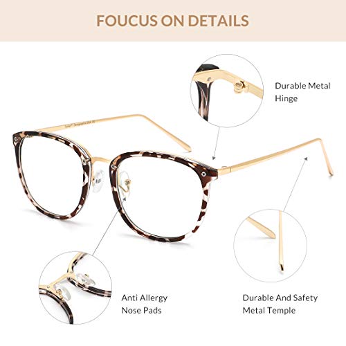 Image of Cyxus 2 Pack Blue Light Glasses for Women, Blue Light Blocking Eyeglasses for Women Round Computer Eyewear Anti Eye Strain Glasses