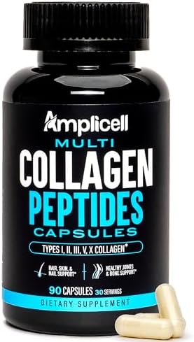 Multi Collagen for Women & Men – Supplements Fast Absorption, Type I II III V & X – Hydrolyzed Collagen Peptides for Hair, Skin & Nails – 90 Caps Multi Collagen for Women & Men – Supplements Fast Absorption, Type I II III V & X – Hydrolyzed Collagen Peptides for Hair, Skin & Nails – 90 Caps