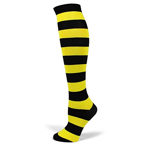 Image of PolyMedea Elite Quality Colorful Soft Cotton Women's Striped Knee High Socks