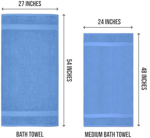 Image of Utopia Towels 6 Pack Medium Bath Towel Set, 100% Ring Spun Cotton (24 x 48 Inches) Lightweight and Highly Absorbent Quick Drying Towels, Premium Towels for Hotel, Spa and Bathroom (Electric Blue)