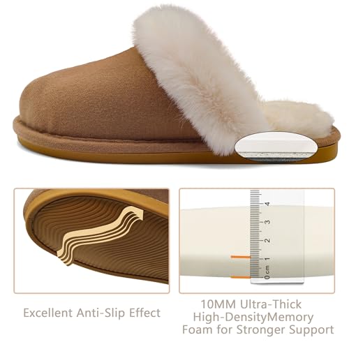 OLDSH Slippers for Women, Slippers for Men, House Slippers for Woman, Indoor Outdoor Fluffy Womens Slippers Shoes, Fuzzy Home Women’s Slippers, Gifts for Birthday Christmas New Year Women Mom Ladies4