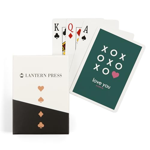 Lantern Press XOXO diseño naipes póker 52 cartas