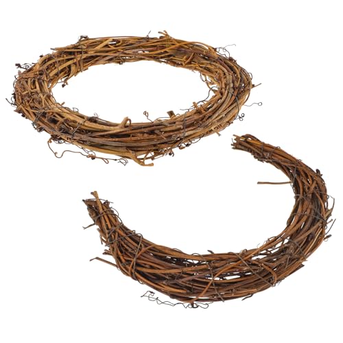 ELAYARD 2 Stück Teiliges Rattan Kranz Mondform und Rund DIY...