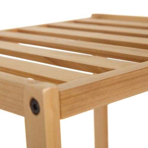 Miniatura 9 de Casaseleccion Estantería Con 3 Estantes De Madera De Abeto Natural De 35x30x70 Cm, Estante Decorativo Para Almacenaje En Bao, Cocina, Salón, Dormitorio, Estilo Rústico Y Moderno