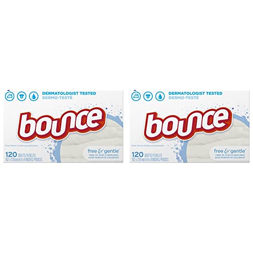 Bounce Free & Gentle Unscented Fabric Softener Dryer Sheets For Sensitive Skin, 120 Count (Pack Of 2) #TOP21