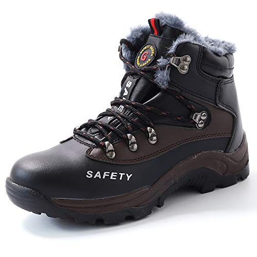 Preisvergleich Produktbild Lyoridra Arbeitsschuhe Herren Damen Sicherheitsschuhe wasserdicht S3 Stahlkappe Winter Warm Gefüttert Schutzschuhe Gr.35-46
