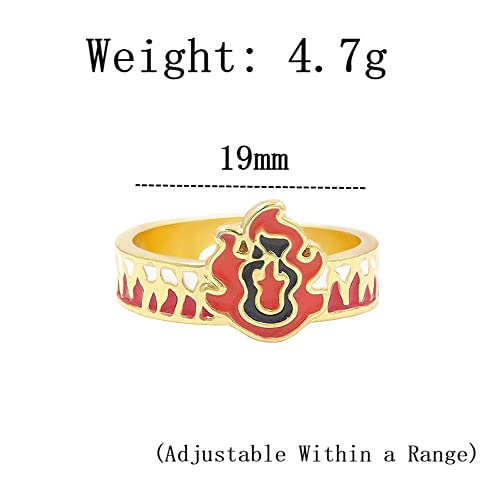 Rengoku Cosplay Costume Anime Rings - Anime Characters Cosplay Adjustable Open Ring - Christmas Fashion Jewelry Gifts for Women Men and Fans3