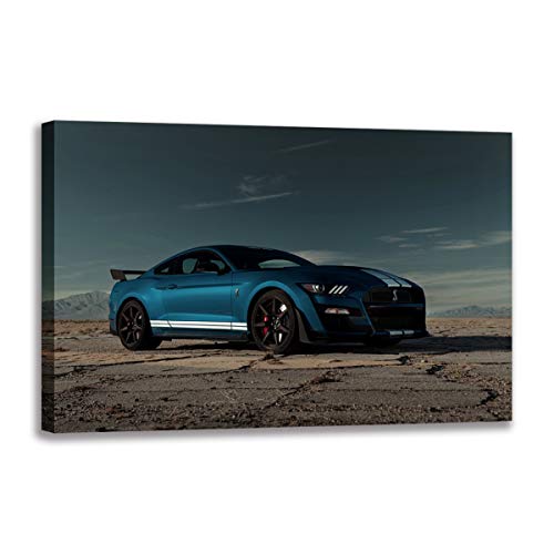 Toile décorative grand format voitures de sport bleu tableau mural 90x140