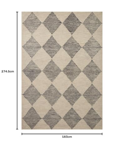 Image of Spectrum Pattern Wool Carpet with Loop Texture Yarn Anti Shedding Carpet Size 6x9 Feet A0 Beige & Brown Color