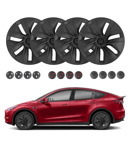 PM Auto Set of 4 Original Car Model Wheel Covers Hubcaps for 2021-2024 Tesla Y 19 inch Wheel