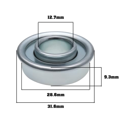 SG Store 4 Stück Rasenmäher-Radlager Kompatibel mit AL-KO Kompatibel mit Brast Kompatibel mit Bosch Kompatibel mit Castel Garden (28,6 X 12,7 Mm).