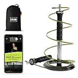 Wild Instincts® Profi Springseil, Anti-Rutsch Griffe, 3m Stahlseile/Sprungseil mit Kugellager/Extragewichte mit Tasche/Speed Rope/Jump Rope für Seilspringen/Springseil Erwachsene Fitness