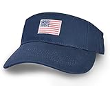 Tirrinia Men American Flag Sports Tennis Golf Sun Visor Hat Patriotic Women Polo Sun Cotton Twill Embroidered Adjustable Closure Cap