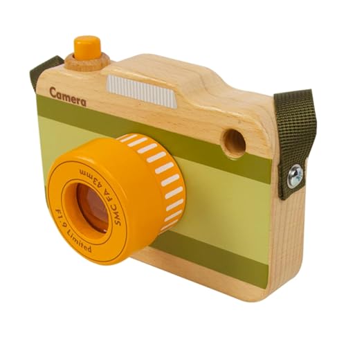 Hölzerne Mini Pretend Kamera Spielzeug für Kleinkinder 1 2 3 Jahre alt, Hals hängen fotografiert Requisiten für Jungen Mädchen Kinder Kinder