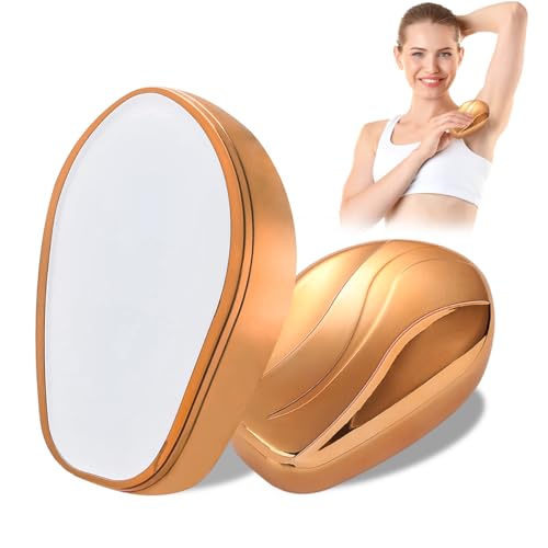 Depiladora de Cristal,Depiladora Mujer,Dispositivo Portátil de Eliminación de Vello-Solución Sin Dolor Para la Espalda,Brazos y Piernas(Oro)