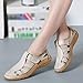 Womens Walking Sandals Closed Toe Fashion Retro Arch Support Summer Beach Sandals Comfortable Walking Shoes (Beige, 7.5)
