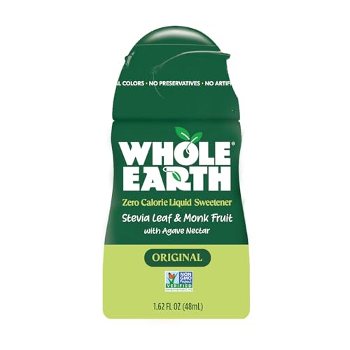Whole Earth Stevia & Monk Fruit Liquid Sweetener, Original, 1.62