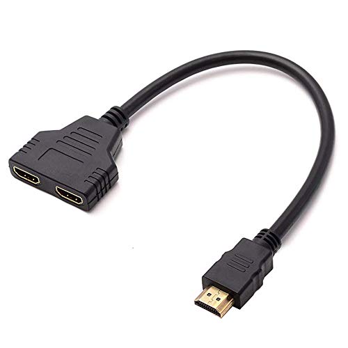 SKYPIA 1080P HDMI Male to Dual HDMI Female 1 to 2 Way Splitter Cable Adapter Converter for DVD Players/PS3/HDTV/STB and Most LCD Projectors(Black)