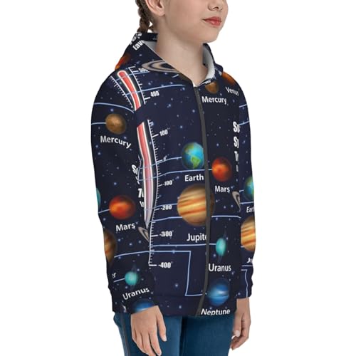 Solar System Temperatures Diagram Kids Pullover Hoodies Boys Zip Up Sweatshirts Girls Athletic Clothes with Pocket4