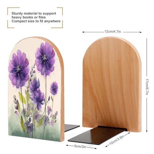Sujetalibros de madera antideslizante para evitar la caída de libros pesados en las estanterías 3