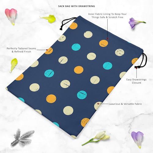 Image of ArtzFolio Polka Pattern | Reusable Sack Bag | Bag for Gym, Storage, Vegetable & Travel