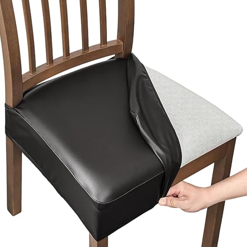 Dioxide Chair Covers,Dining Chair Seat Covers,Black Set of 4