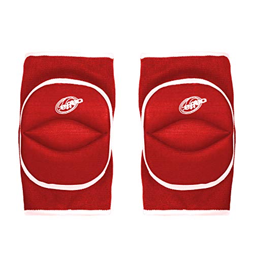 Morale Sport ginocchiera pallavolo con imbottitura snodata e foro posteriore (Large, Rosso)