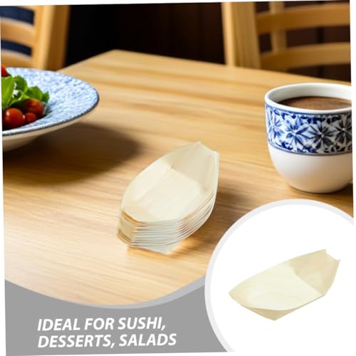 Barcos desechables de madera para sushi 200 pcs miniatura 7