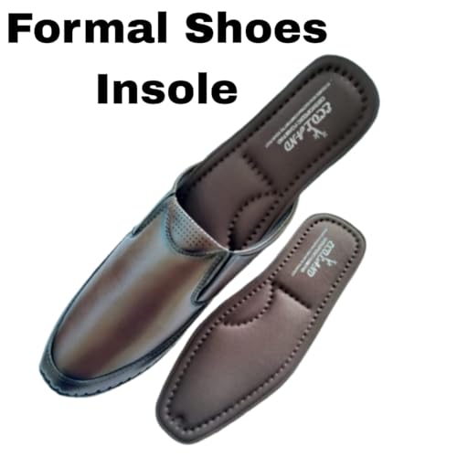 Image of Memory Foam Shoe Insoles Comfortable Insoles Supports Heel & Arch Absorbs Foot Sweat & Moisture Ultra Soft Cushioned Lightweight Durable Washable Pads for Men FORMAL SHOES INSOLE Black (1 Pair)(Brown, 8)