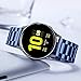 SHANGPULE Compatible with Galaxy Watch 4 Bands 44mm/40mm, Galaxy Watch Active 2 Band 40mm, 20mm Stainless Steel Metal Replacement Business Strap Accessories (Blue)