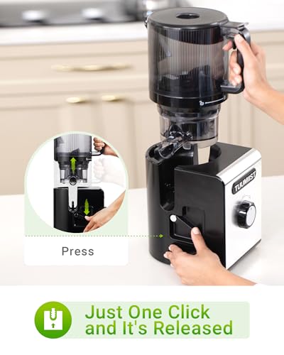 Cold Press Juicer Machines – 6.5'' Large Feed Chute for Whole Fruits & Vegetables, High Juice Yield, Easy To Clean