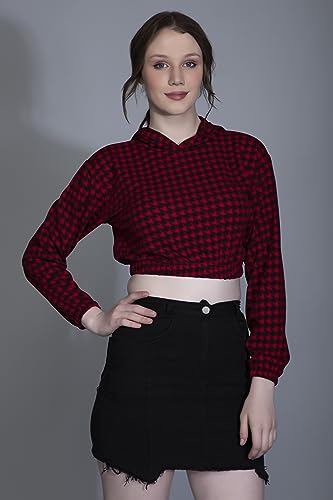Image of Leriya Fashion Women's Western Crop Top with Hoodie Neck & Long Sleeve || Hoodies with Loose Fit is Comfortable Wear for Sports | Gym | Workout | Yoga | Casual.