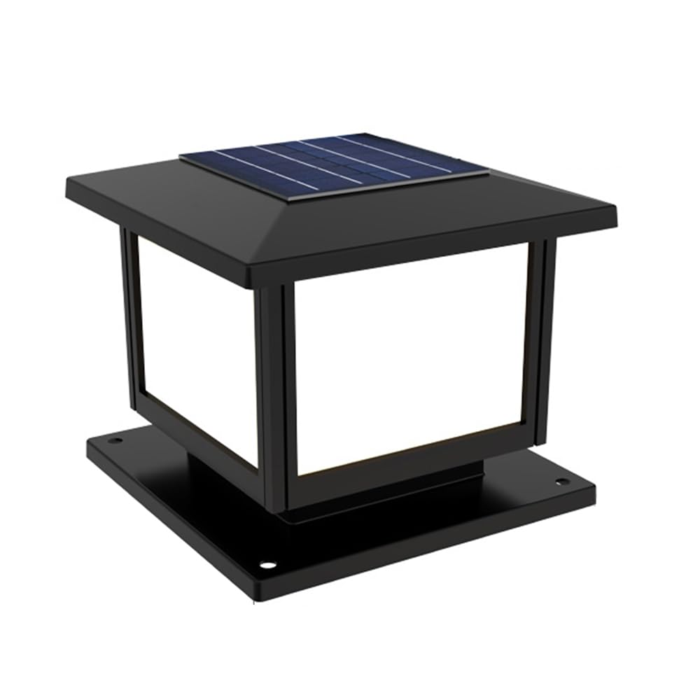 Minimalistyczna czarna zewnętrzna lampa solarna, idealna na