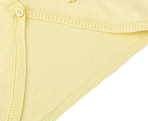 Lilax Baby Girls' Long Sleeve Cardigan Shrug, Button Closure Bolero (12 Months, Yellow) #TOP3