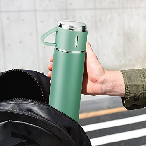 Image of Travel Mug Vacuum Insulated 500ml /16.9oz Stainless steel Water Bottle for Coffee Tea Cold Drink and Hot Drink Mugs.(Green,Single)