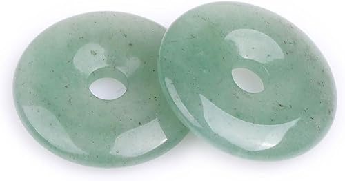 Miniatura 3 de JOE FOREMAN Anillo de piedras preciosas naturales de aventurina verde de 1.181 in con forma de donas circulares para hacer joyas, 1 unidad