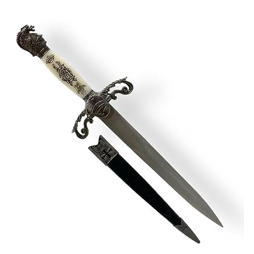 Mini Espada Adaga Medieval Elmo Punhal Creme Aço Inox Detalhe Espartano
