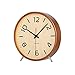 KAMEISHI 8 Inch Desk Clocks Wood Silent Non-Ticking Battery Operated Analog Table Clock Round Sweep Quartz Wall Clocks for Kids Living Room Bedroom Bedside Large Numerals Decor KSZ828 Brown