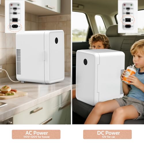 Image of advwin 22L Mini Fridge for Bedroom, 30 Cans Portable Cooler & Warmer Compact Refrigerators with AC /DC Power for Skin Care, Beverage, Cosmetics, Food, Drinks, Office Desk Dorm Room