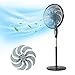 Produktbild Aigostar - Standventilator 9 Flügel, 3 Geschwindigkeiten, 85° Oszillation, Höhenverstellbar, Tragbar, Leiser, Hohe Energieeffizienz, Einfach zu bedienen, für Schlafzimmer, Heim und Büro, 45W, Schwarz