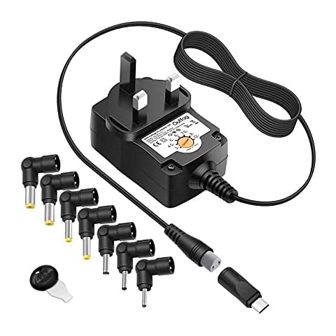 12W 3-12v Power Supply Universal Charger Power Adapter Uk Plug AC Adapter With 8 Tips DC Power Supply For Home Electronic Devices CCTV Wireless Router Bt Speaker USB Hub Android TV Box And More Cover