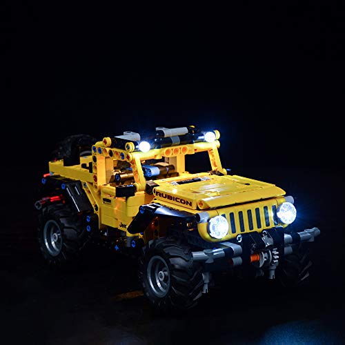 ZHLY LED Licht-Set für Lego Technic Jeep Wrangler Beleuchtung Lichtset Kompatibel Mit Lego 42122 USB und Batterie… – Bild 2