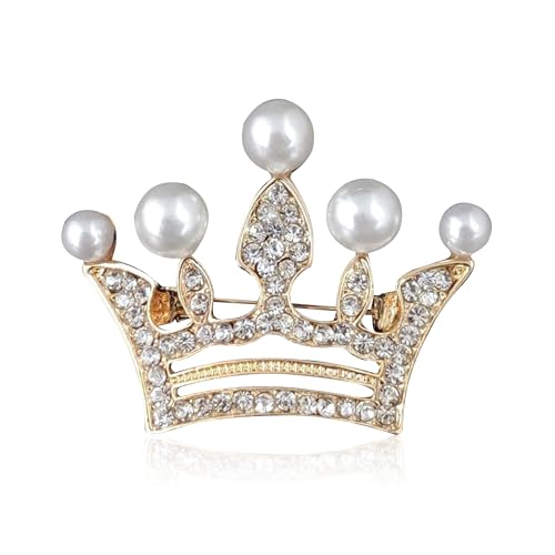 Image of GBAHFY Crystal Rhinestone Princess Queen Crown Brooch Pin for Women - Tiara for Wedding Party Banquet Birthday