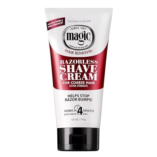 SoftSheen-Carson Magic Razorless Shaving Cream for Men, Hair Removal Cream, Extra Strength for Coarse Beards, No Razor Needed Depilatory Cream Works in 4 Minutes for Coarse Hair, 6 oz