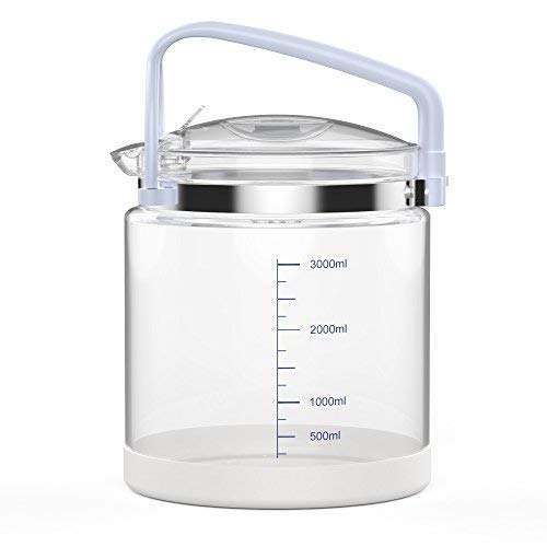 Life Basis 4L Glass Collection Bottle for Water Distiller 1 Gallon Water Carafe High Temperature Resistance High Strength and High Hardness