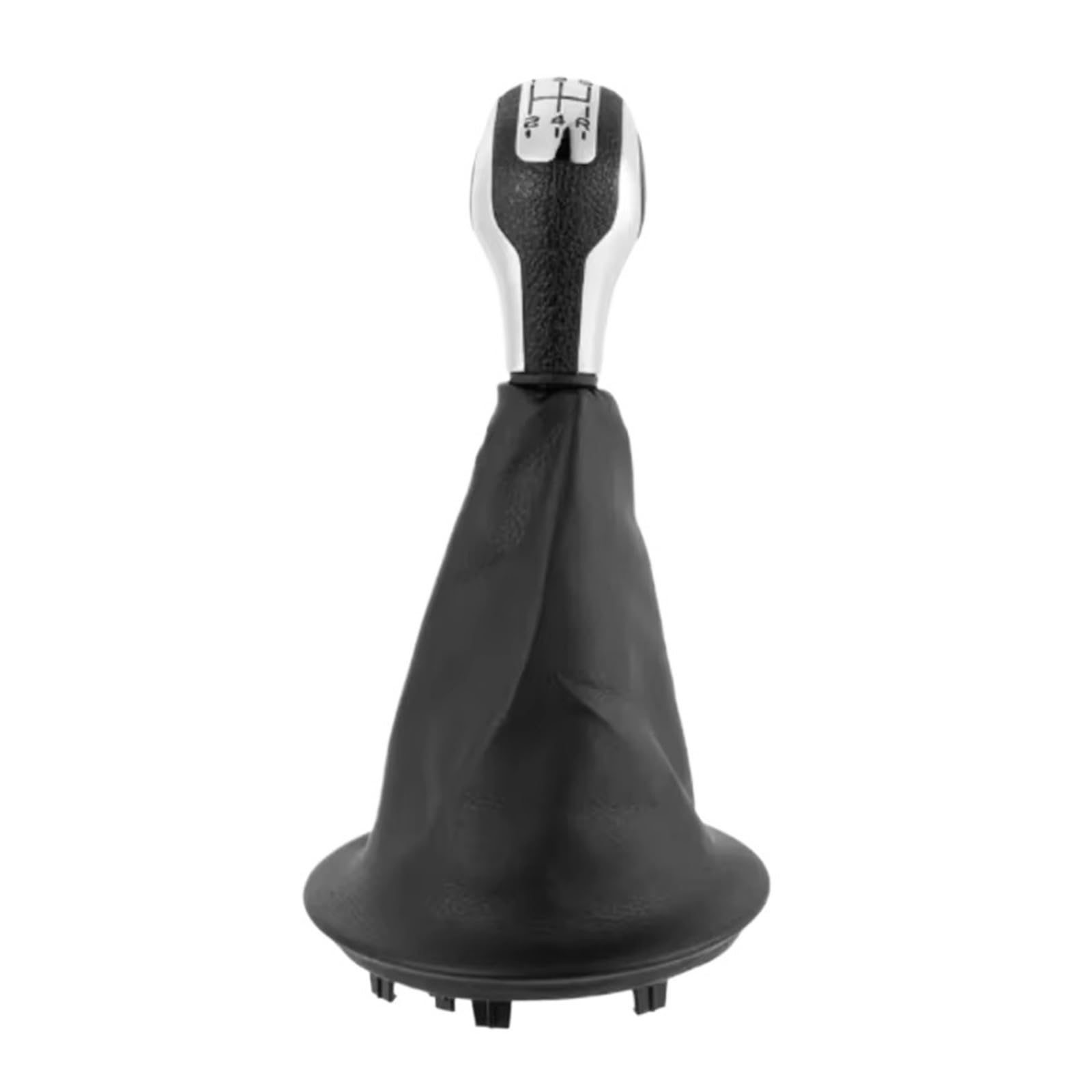 Qmtvfsrh 5-Speed Car Gear Shift Knob Manual 5 Speed Gear Shift Knob Pu Gaiter For Berlingo Iii Mk3 For Peugeot For Partner 2008-2021 Black Chrome
