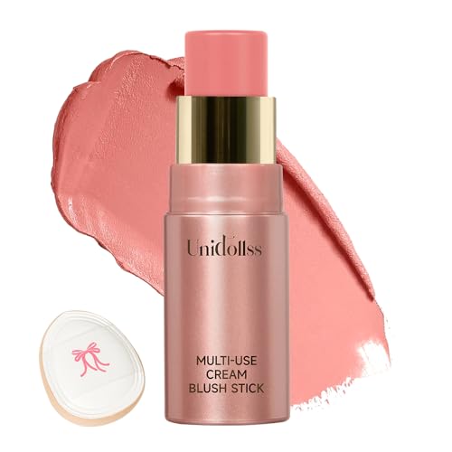 Multi-Use Makeup Cream Blush Stick, Unidollss 3-in-1 Buildable Po...