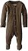 L'ovedbaby Unisex-Baby Organic Cotton Footed Overall, Bark, 0/3 Months