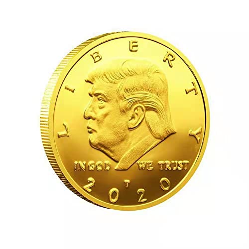 Vbeca Donald Trump Coins - The 45th President, Including Gilded Collectible Coins and Shells, re-Election Gifts, Show Your Support for Keeping America Great (Style A-Gold)